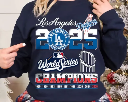 Discover 2025 LA Dodgers  Baseball World Series Champion Sweatshirt