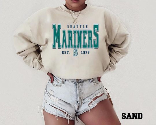 Discover Vintage Seattle Baseball Sweatshirt, Retro Sport Crewneck, Unisex Game Day Pullover, Classic College Style