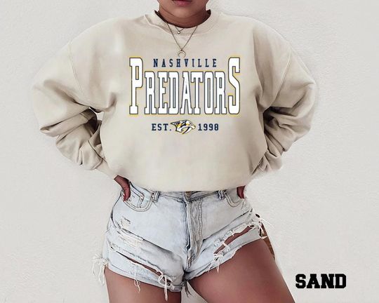 Discover Vintage Nashville Hockey Sweatshirt, Retro Predators Style Crewneck, Unisex Sporty Streetwear Game Day Top