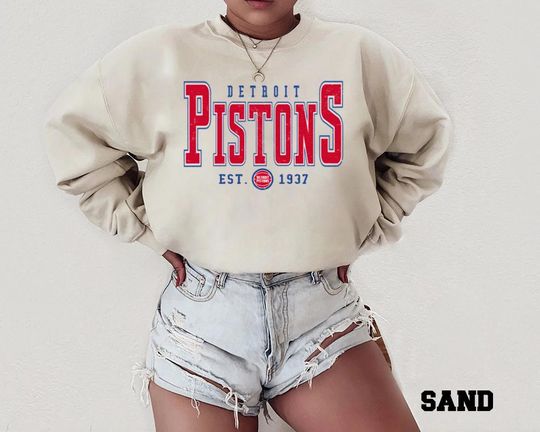 Discover Detroit Vintage Basketball Sweatshirt | Retro Pistons Style Pullover | Unisex Crewneck | Athletic Streetwear Outfit | Cozy Winter Gift
