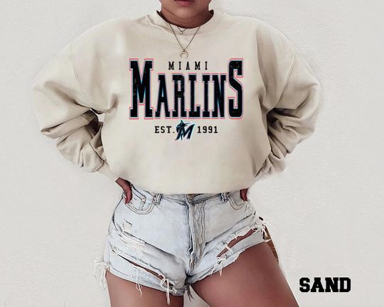 Vintage Miami Baseball Sweatshirt, Retro Marlins Style Crewneck, Unisex Sporty Streetwear Game Day Top