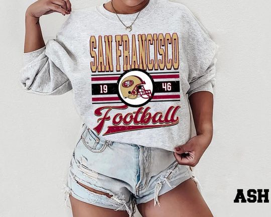 Discover Vintage San Francisco Athletic Sweatshirt, Retro Sports Crewneck, Classic Game Day Pullover, Unisex Collegiate Style Top
