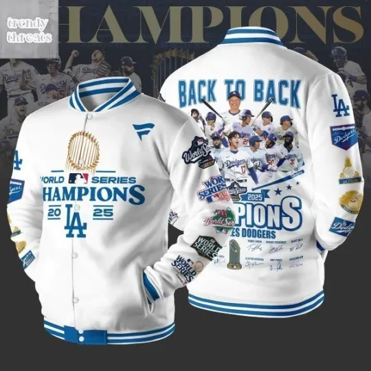 Los Angeles Dodgers Baseball Jacket Back-to-Back World Series Champions