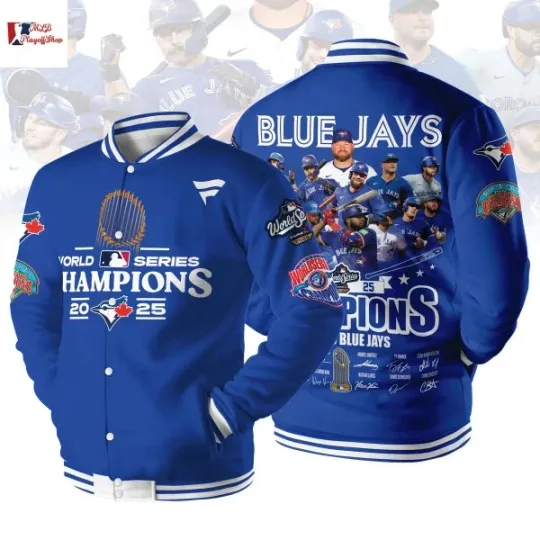 Discover Toronto Blue Jays 2025 World Series Champions Signature Baseball Jacket