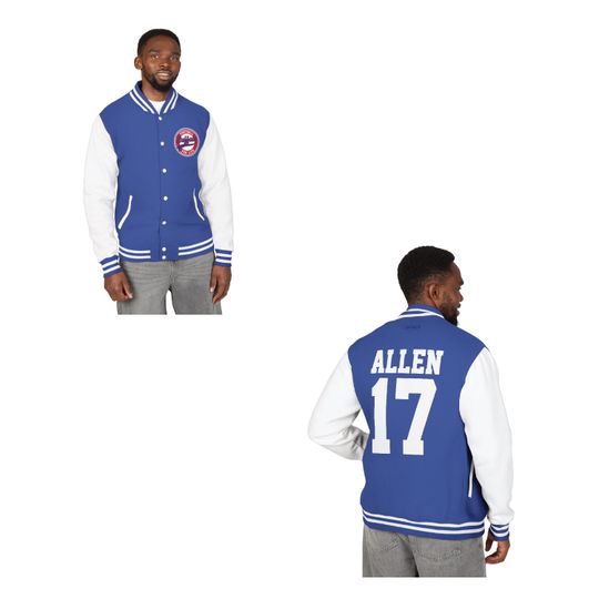 Buffalo Bills Varsity Jacket, Josh Allen Football Letterman Coat, football Team Apparel, Sports Fan Gift, Retro School Style Outerwear