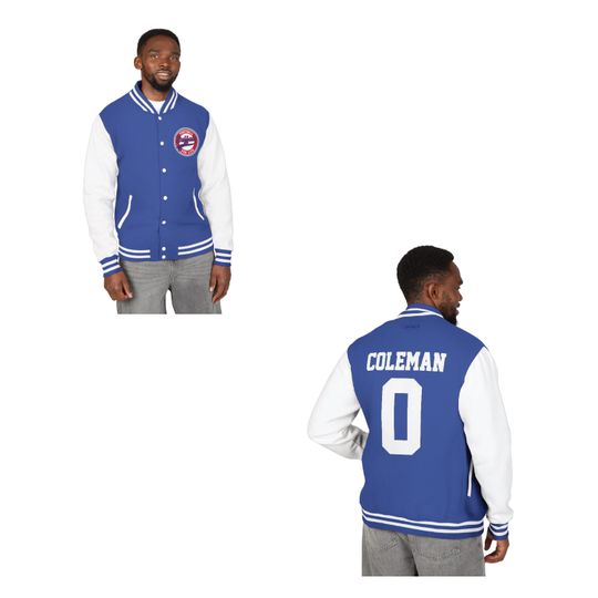 Discover Keon Coleman Buffalo Bills Varsity Jacket - Unisex Jacket, Heavyweight Letterman Style, Football Fan Apparel, Team Logo Outerwear, Sports