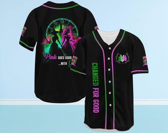 Changed For Good Green & Pink The Wicked Pretty Baseball Jersey, The Wicked Baseball Jersey, Team Baseball Jersey.