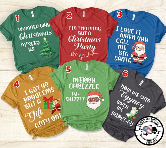 Discover Christmas Song Shirt, Xmas Song Pun Christmas Shirts, Matching Christmas Family Shirts, Christmas Rap, Group Shirts Funny
