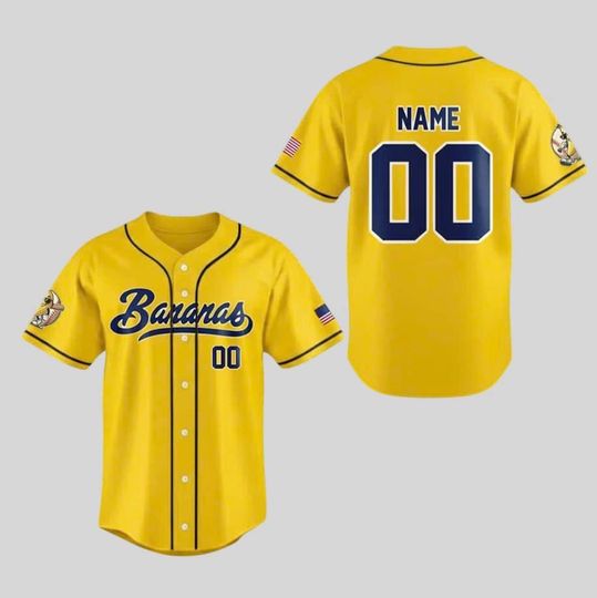 Discover Custom Savannah Bananas Baseball Jersey: Personalized Team Name & Number