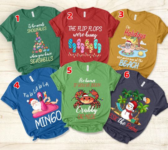 Discover Family Christmas Shirts, Tropical Christmas Shirts, Group Christmas Matching Family Christmas Shirts, Christmas on beach