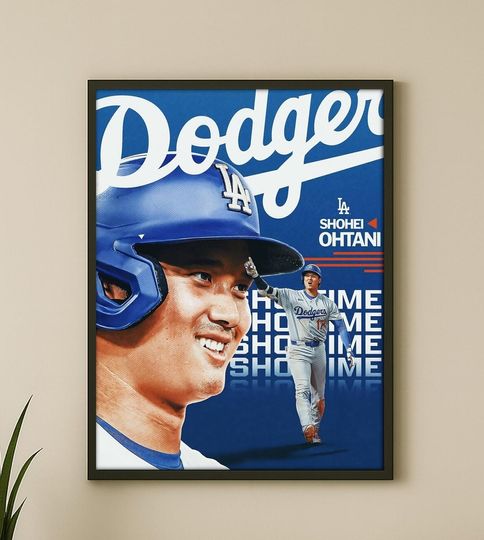 Discover Shohei Ohtani Dodgers Poster LA Dodgers Baseball Wall Art