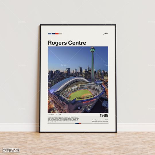 Discover Rogers Centre Poster, Toronto Blue Jays Poster Print, Stadium Poster, Sports Poster,  Mid Century Modern, Baseball Fan Gift Print
