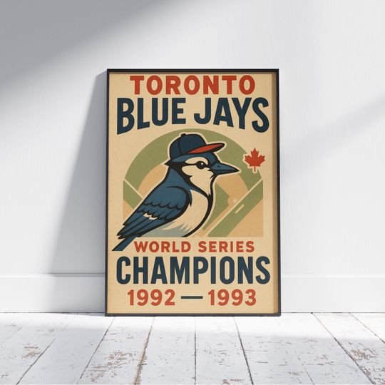 Discover Toronto Blue Jays Vintage Digital Poster Wall Art, Vintage Baseball Poster