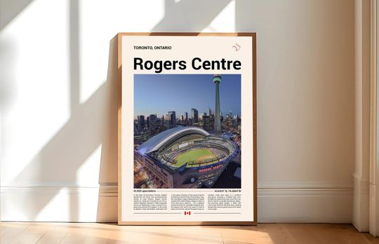 Discover Rogers Centre Poster, Toronto Blue Jays Poster Print, Stadium Poster, Sports Poster, Mid Century Modern, Baseball Fan Gift Print