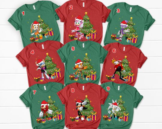 Discover Sonic the Hedgehog Christmas Shirt, Sonic Christmas Shirt, Miles Tails Prower Christmas Shirt,Knuckles the Echidna Shadow Amy