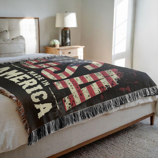 Discover Woven American Flag Throw Blanket: Patriotic Home Decor