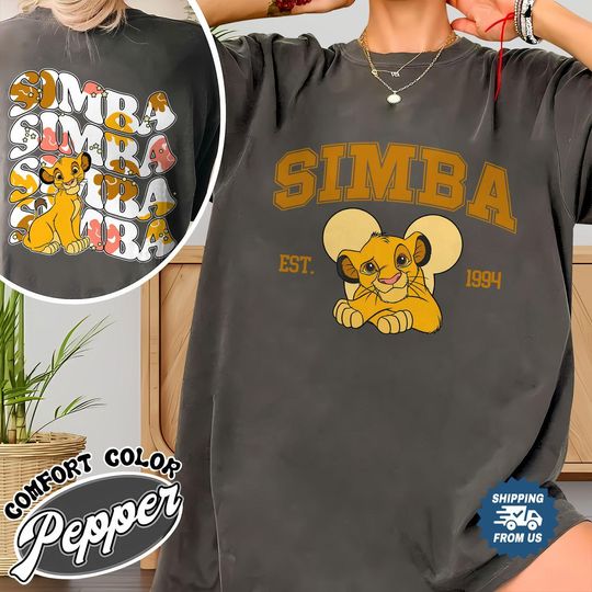 Discover Disney Simba Double-Sided T-Shirt, The Lion King Shirt For Her, Simba Shirt, Disneyland Trip Tee, Magic Kingdom Shirt
