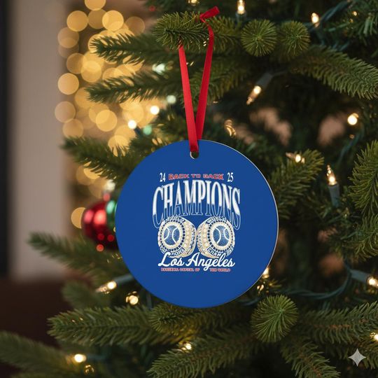 Discover La Baseball Back to Back Champs Ornament, Los Angeles Baseball Ornament, World Series 2025 Ornament, Baseball Lover Decor