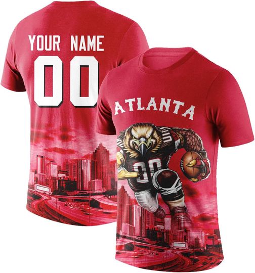 Custom Football Shirt Mascots City Night T-Shirt Personalized Name Number Short Sleeves Fashions Gift for Men Youth Women Fan