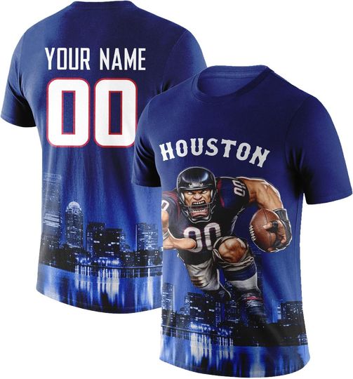 Discover Custom Football Shirt Mascots City Night T-Shirt Personalized Name Number Short Sleeves Fashions Gift for Men Youth Women Fan