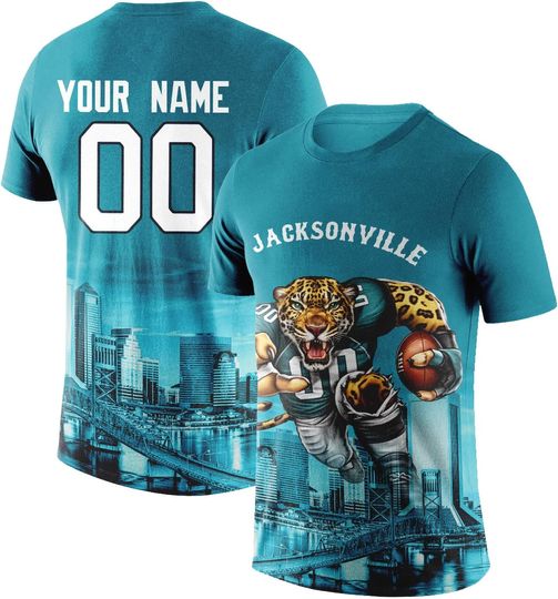 Discover Custom Football Shirt Mascots City Night T-Shirt Personalized Name Number Short Sleeves Fashions Gift for Men Youth Women Fan