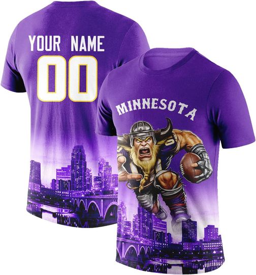 Discover Custom Football Shirt Mascots City Night T-Shirt Personalized Name Number Short Sleeves Fashions Gift for Men Youth Women Fan