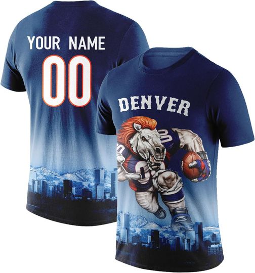 Discover Custom Football Shirt Mascots City Night T-Shirt Personalized Name Number Short Sleeves Fashions Gift for Men Youth Women Fan