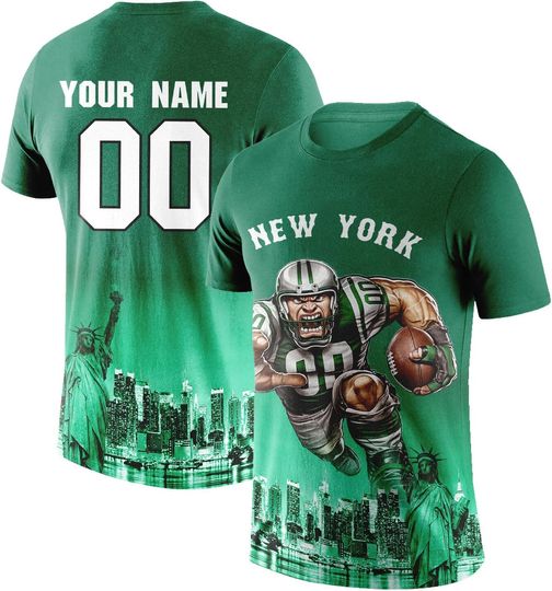 Custom Football Shirt Mascots City Night T-Shirt Personalized Name Number Short Sleeves Fashions Gift for Men Youth Women Fan