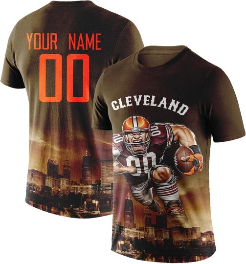 Custom Football Shirt Mascots City Night T-Shirt Personalized Name Number Short Sleeves Fashions Gift for Men Youth Women Fan