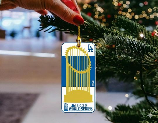 Discover Los Angerles Baseball 2025 Champs Acrylic Ornament, World Series 2025 Champions  Ornament, Back To Back Ornament.