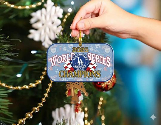Discover Los Angerles Baseball 2025 Champs Acrylic Ornament, World Series 2025 Champions  Ornament, Back To Back Ornament.