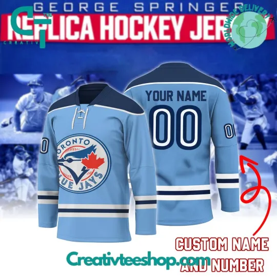 Discover Custom Toronto Blue Jays George Springer Hockey Jersey