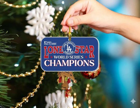 Discover Los Angerles Baseball 2025 Champs Acrylic Ornament, World Series 2025 Champions  Ornament, Back To Back Ornament.