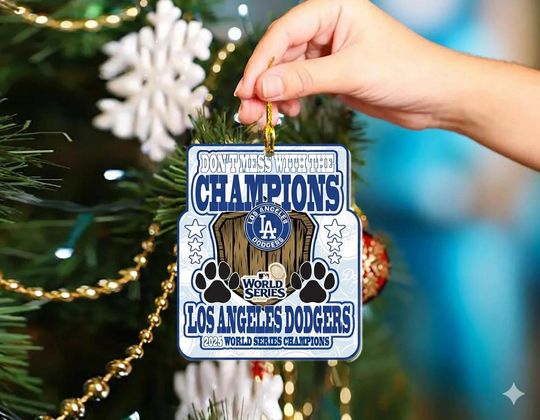 Discover Los Angerles Baseball 2025 Champs Acrylic Ornament, World Series 2025 Champions  Ornament, Back To Back Ornament.