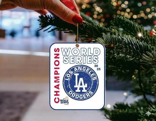 Discover LA 2025 Champs Acrylic Ornament, Vintage Style Los Angeles Gift, Vertical Champs Fan Keepsake, Distressed LA Baseball Decor