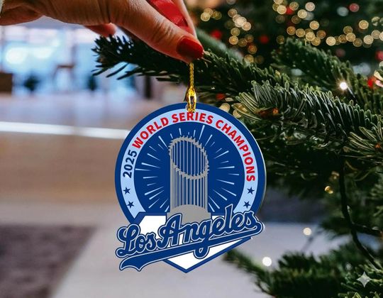 Discover Los Angerles Baseball 2025 Champs Acrylic Ornament, World Series 2025 Champions  Ornament, Back To Back Ornament.