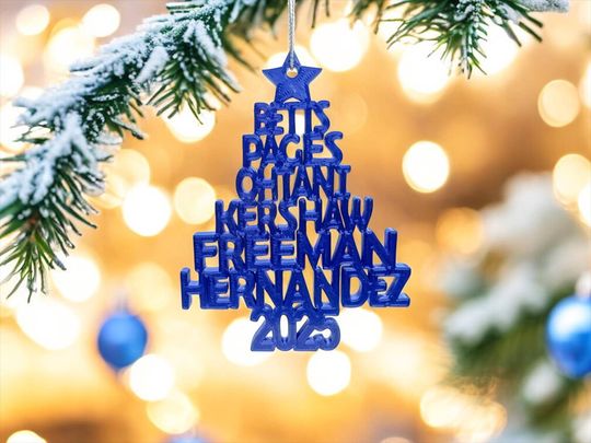 2025 Los Angeles Dodgers 3D Printed Christmas Tree Ornament