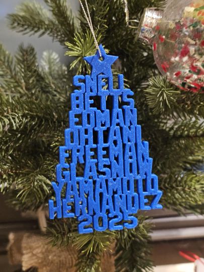 LA Dodgers Christmas Tree Ornament, 2025 Baseball Fan Gift