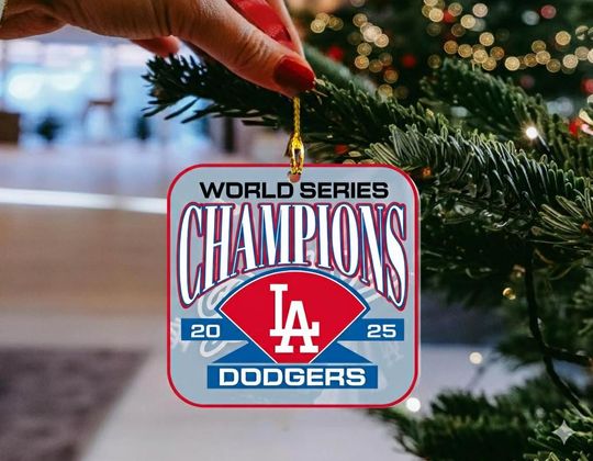 Discover Los Angerles Baseball 2025 Champs Acrylic Ornament, World Series 2025 Champions  Ornament, Back To Back Ornament.