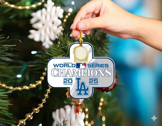 Discover LA 2025 Champs Acrylic Ornament, Cross Shape Los Angeles Gift, LA Victory Keepsake, Baseball Fan Decor