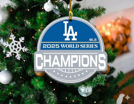 Discover Los Angerles Baseball 2025 Champs Acrylic Ornament, World Series 2025 Champions  Ornament, Back To Back Ornament.
