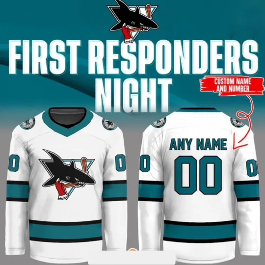 Discover Personalized San Jose Sharks First Responders Night Hockey Shirt Men's Fan Gear