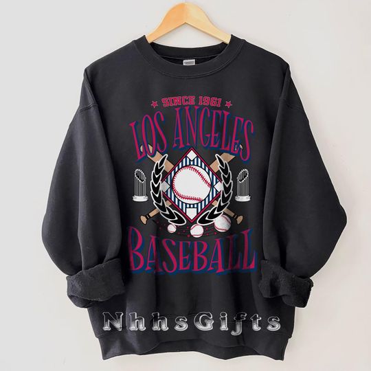 Discover Los Angeles Baseball Sweatshirt, Vintage Style Los Angeles Baseball Crewneck
