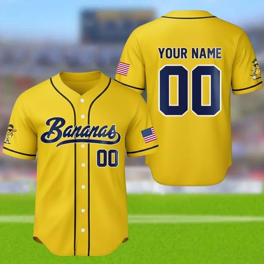 Discover Personalized Bananas Team Baseball Jersey, Let's Go Bananas Shirt,  Funny Bananas Yellow Jersey, Gift For Team Baseball Fan