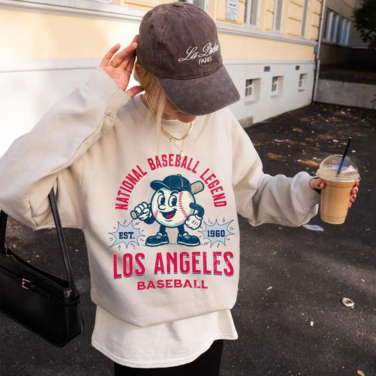 Discover Vintage Los Angeles Baseball Style Sweatshirt, Baseball Team Shirt,Los Angeles Game Day Tee