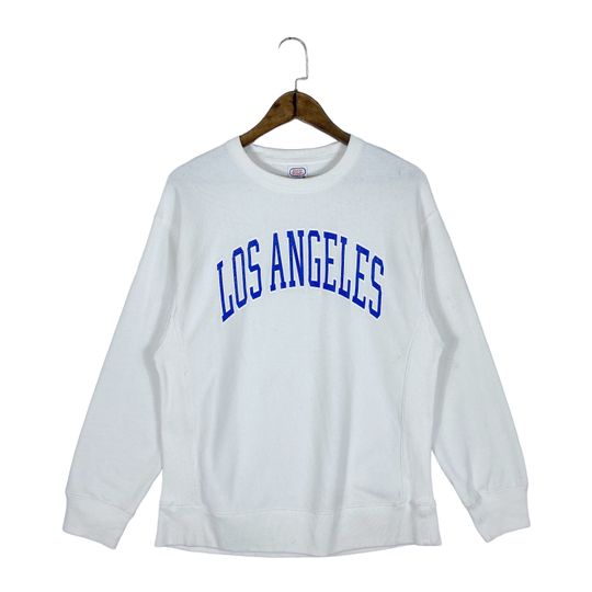 Discover Vintage Los Angeles Dodgers Sweatshirt Crewneck White Pullover Jumper