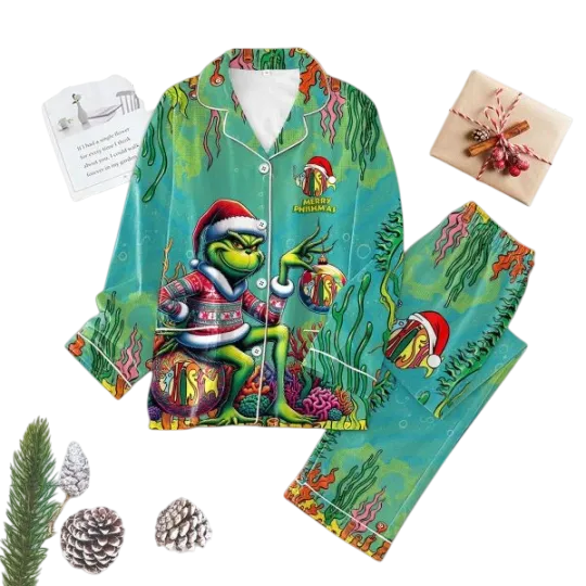 Discover Phish Merry Phishmas With The funny character Christmas Polyester Pajamas Set