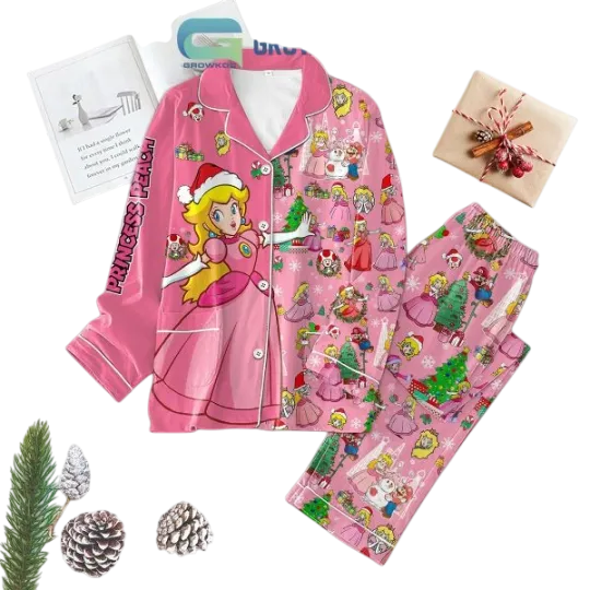 Princess Peach Merry Christmas Pajama Set for Adults
