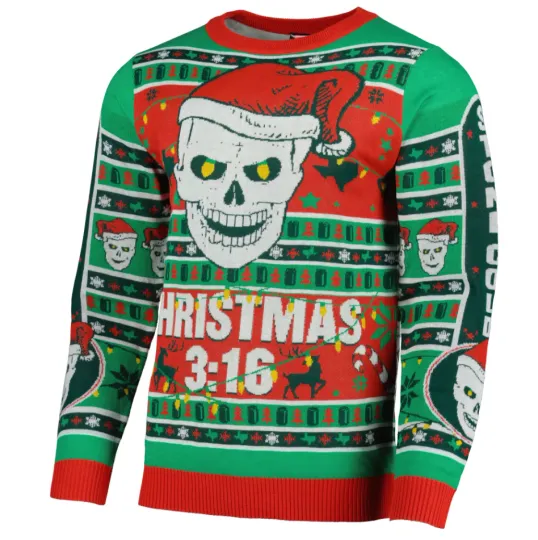 Discover Wrestling Entertainment Stone Cold Steve Austin Christmas 3:16 Ugly Sweater Men’s Holiday Pullover
