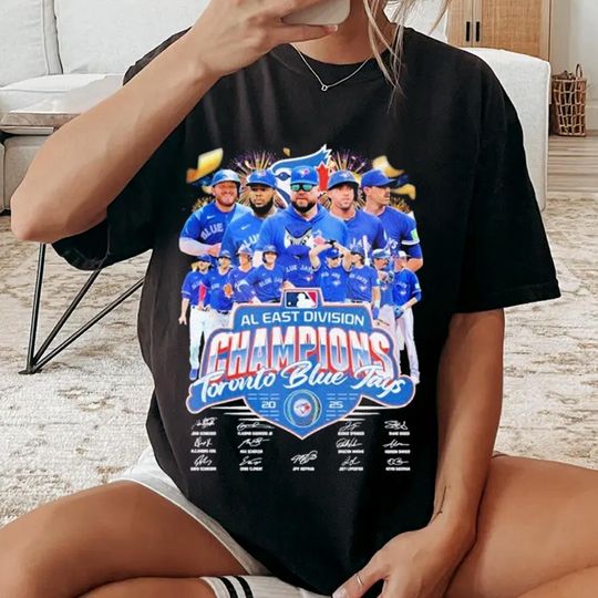 Toronto Blue Jays 2025 AL East Division Champion Team Players Signatures T-shirts
